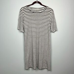 Eileen Fisher striped organic linen medium shortsleeved tshirt dress